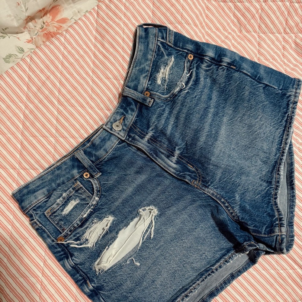 American Eagle STRIGID MOM SHORT Distressed Jean Shorts